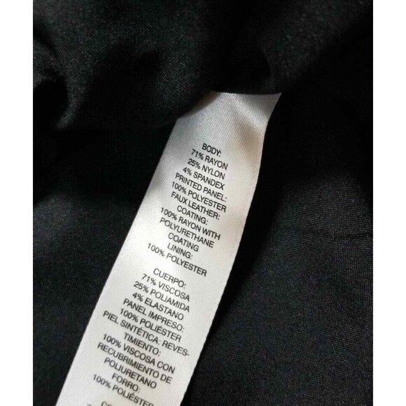 ✨️CL Chico's Cheetah Print Faux Black Leather Full Zip Jacket Size Chico's 0 - Picture 6 of 9